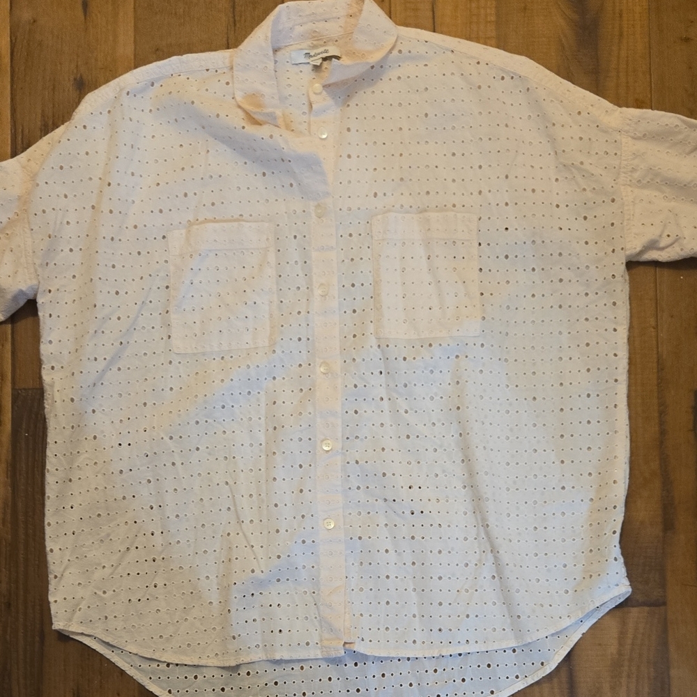 Madewell White Casual Button Down Shirt
